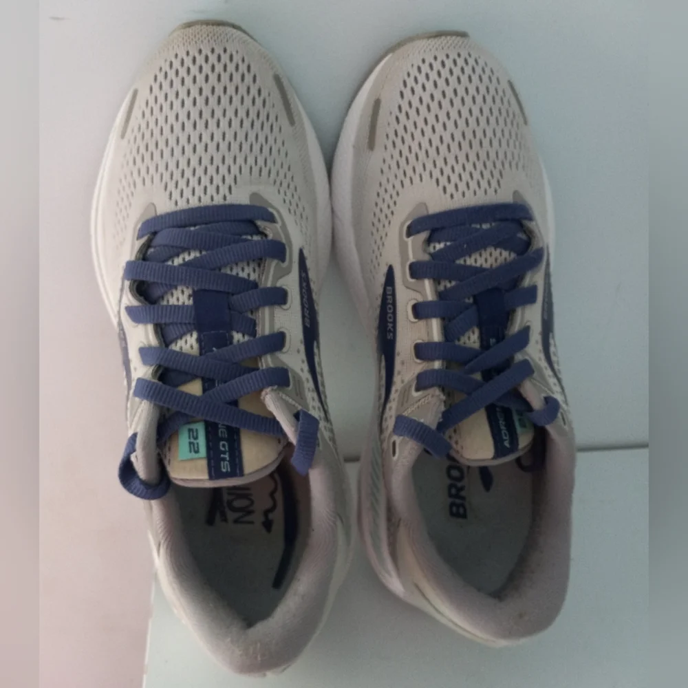Brooks Adrenaline GTS 22 Running Shoes in Alloy Grey Purple Teal Sz 7 Women - Picture 3 of 9